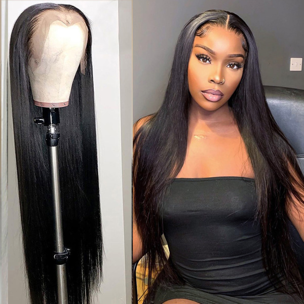 Glueless Straight T Part Human Hair Wigs Pre Plucked Human hair Remy Lace Frontal Wig