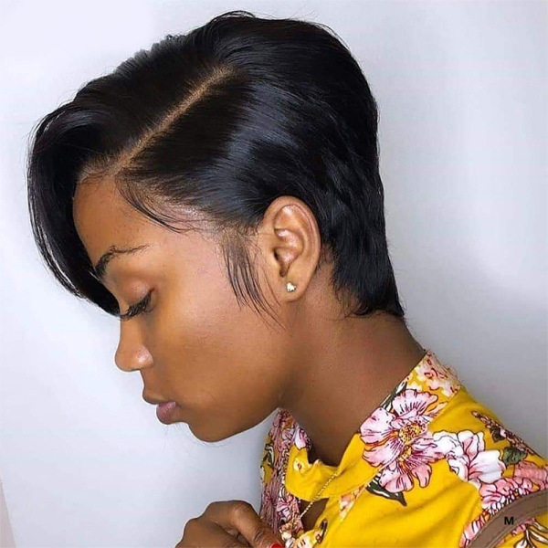 Glueless Pixie Cut Wig Short Lace Front Human Hair Wigs Look Natural Brazilian Straight Bob Wigs PrePlucked