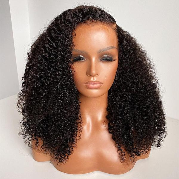 Kinky Curly Wig 180% Density Top HD Lace Human Hair 13x4 Lace Front Wigs Look Natural Glueless