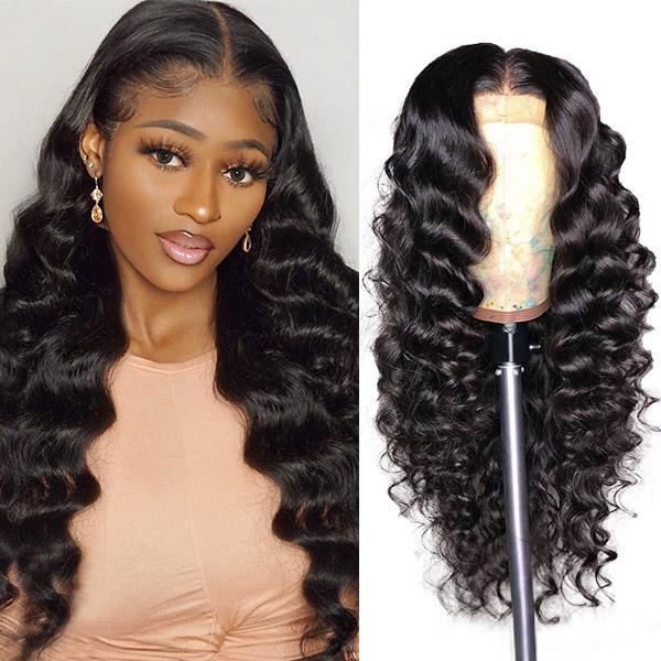 13x4 Lace Frontal Wig Transparent Top HD Lace 150% Density Loose Wave Human Hair Wigs Pre Plucked With Baby Hair Wigs