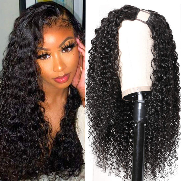 Pre-Plucked U Shape Clip in Wig Human Hair Curly Wigs Breathable Brazilian Virgin Hair Half Wigs Glueless